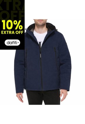 Chaqueta Azul Soft Shell Con Capota Y Forro De Sherpa Calvin Klein