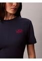 Camiseta Azul De Manga Corta Con Logo Estampado Manuscrito Calvin Klein de Calvin Klein