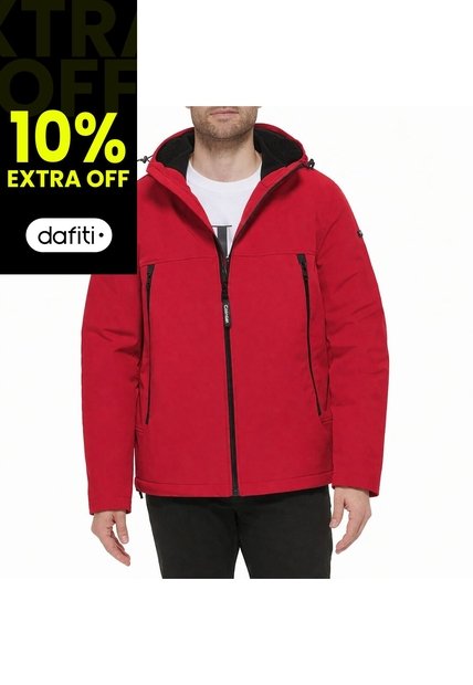 Chaqueta Roja Soft Shell Con Capota Y Forro De Sherpa Calvin Klein