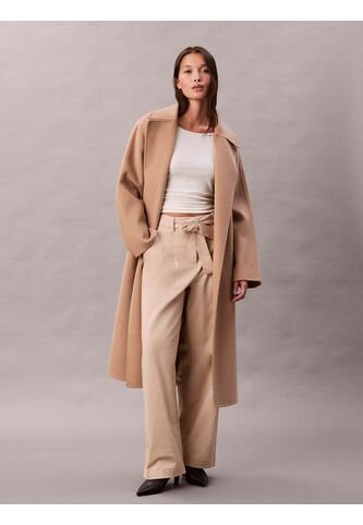 Pantalón Beige De Sarga De Algodón Con Cinturón Calvin Klein Calvin Klein