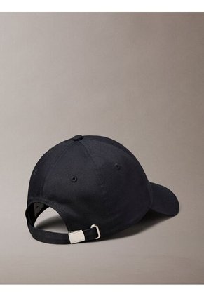 Gorra Negra De Algodón Con Monograma Bordado Calvin Klein