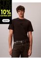 Camiseta Negra De Manga Corta Con Monograma Estampado Calvin Klein de Calvin Klein