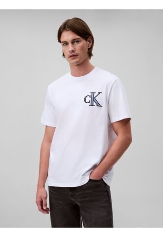 Camiseta Blanca Varsity Con Monograma De Parche Calvin Klein Calvin Klein