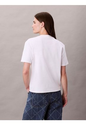 Camiseta Blanca Interlock Con Emblema CK Calvin Klein