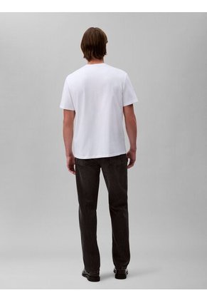 Camiseta Blanca Varsity Con Monograma De Parche Calvin Klein