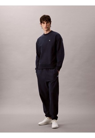 Jogger Azul En Tejido Terry Premium Con Monograma Bordado Calvin Klein Calvin Klein