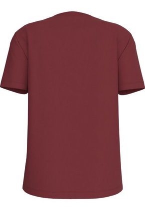 Camiseta Roja De Algodón Con Insignia Calvin Klein