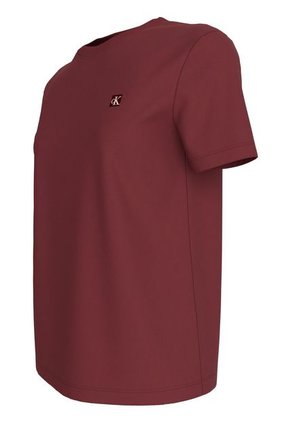 Camiseta Roja De Algodón Con Insignia Calvin Klein