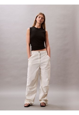 Pantalones Marfil Parachute De Nailon Suave Calvin Klein Calvin Klein