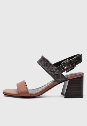 Sandalias Tacón Medio Calvin Klein Maggie Marrón