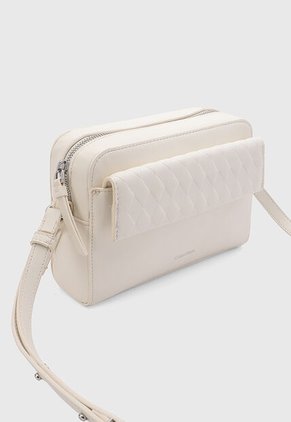 Bolso Manos Libres Calvin Klein Mini Quilt Marfil