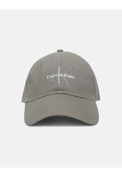 Gorra Gris De Béisbol Con Logo Monograma Bordado Calvin Klein