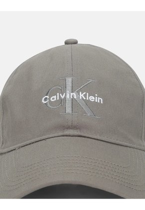 Gorra Gris De Béisbol Con Logo Monograma Bordado Calvin Klein