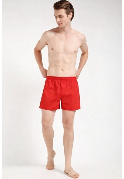 Pantaloneta Roja De Pijama De Popelín De Algodón Calvin Klein
