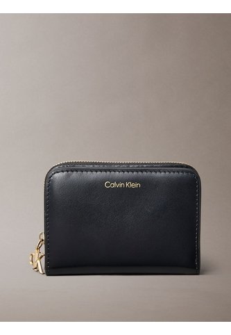 Billetera Negra De Cuero Mediana Con Cremallera Calvin Klein Calvin Klein