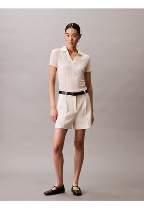 Polo Beige De Punto Pointelle Calvin Klein