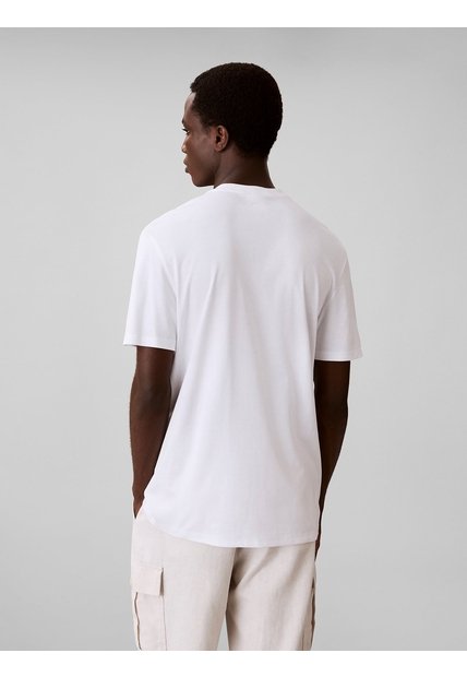 Camiseta Blanca Con Emblema En Relieve Calvin Klein