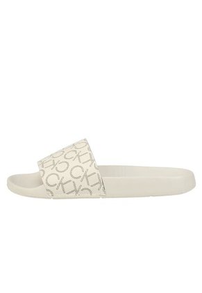 Sandalias Beige Con Estampado De Monograma Calvin Klein