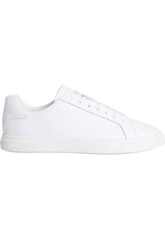 Tenis Blanco De Perfil Bajo Con Monograma En Relieve Calvin Klein Calvin Klein