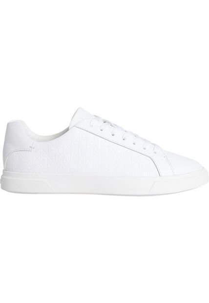 Tenis Blanco De Perfil Bajo Con Monograma En Relieve Calvin Klein