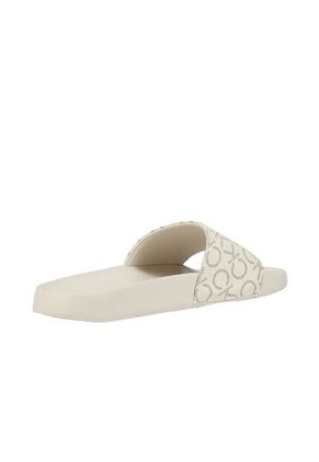 Sandalias Beige Con Estampado De Monograma Calvin Klein