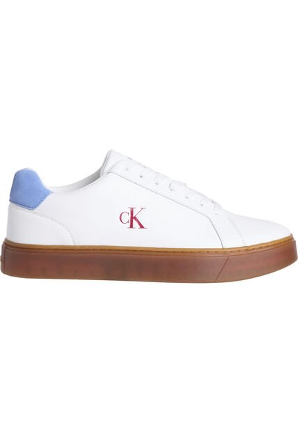 Tenis Blanco Classic De Corte Bajo En Cuero Calvin Klein