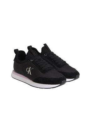 Tenis Negro Retro Runner De Nailon Tipo Sock Calvin Klein