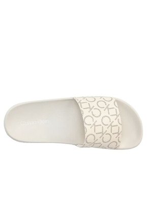 Sandalias Beige Con Estampado De Monograma Calvin Klein