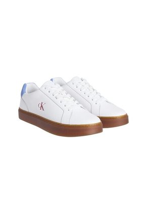 Tenis Blanco Classic De Corte Bajo En Cuero Calvin Klein