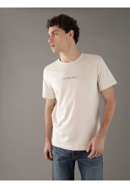 Camiseta Blanca Con Logo Pequeño Calvin Klein