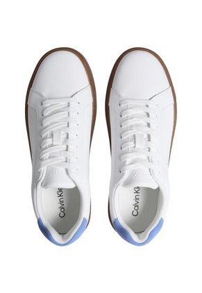 Tenis Blanco Classic De Corte Bajo En Cuero Calvin Klein