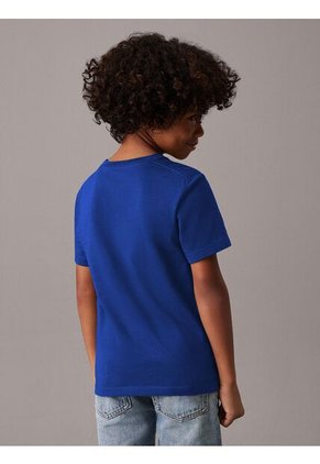 Camiseta Azul Con Logo Infantil Calvin Klein