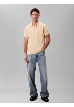 Polo Amarillo Con Monograma Bordado Calvin Klein