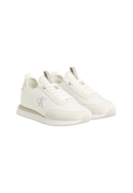 Tenis Blanco Retro Runner De Nailon Tipo Sock Calvin Klein