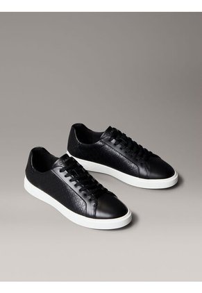 Tenis Negro De Perfil Bajo Con Monograma En Relieve Calvin Klein
