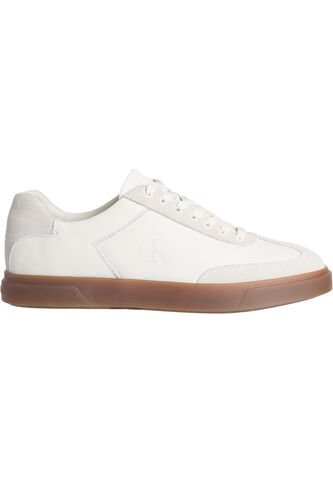 Tenis Blanco De Perfil Bajo En Texturas Mixtas Calvin Klein Calvin Klein