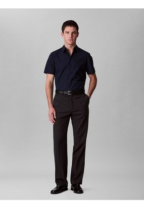 Camisa Azul Slim De Algodón Elástico Calvin Klein