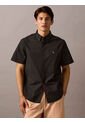 Camisa Negra Oxford Clásica De Manga Corta Calvin Klein de Calvin Klein