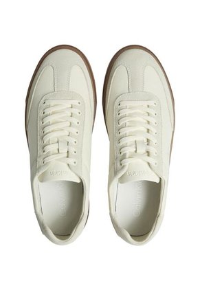 Tenis Blanco De Perfil Bajo En Texturas Mixtas Calvin Klein