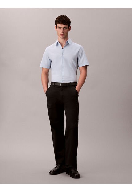 Camisa Azul Slim De Algodón Elástico Calvin Klein