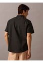 Camisa Negra Oxford Clásica De Manga Corta Calvin Klein de Calvin Klein