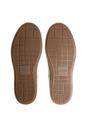 Tenis Blanco De Perfil Bajo En Texturas Mixtas Calvin Klein