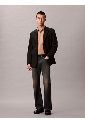 Camisa Beige Slim Fit Elástica De Manga Larga Calvin Klein