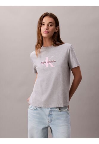 Camiseta Gris Clásica Con Monograma Estampado Calvin Klein Calvin Klein