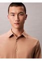 Camisa Beige Slim Fit Elástica De Manga Larga Calvin Klein de Calvin Klein