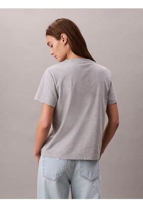 Camiseta Gris Clásica Con Monograma Estampado Calvin Klein