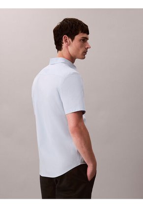 Camisa Azul Slim De Algodón Elástico Calvin Klein