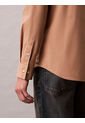 Camisa Beige Slim Fit Elástica De Manga Larga Calvin Klein de Calvin Klein