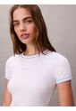 Camiseta Blanca Baby Fit De Manga Corta En Canalé Calvin Klein de Calvin Klein