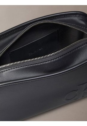 Bolso Negro Cruzado Con Monograma En Relieve Calvin Klein